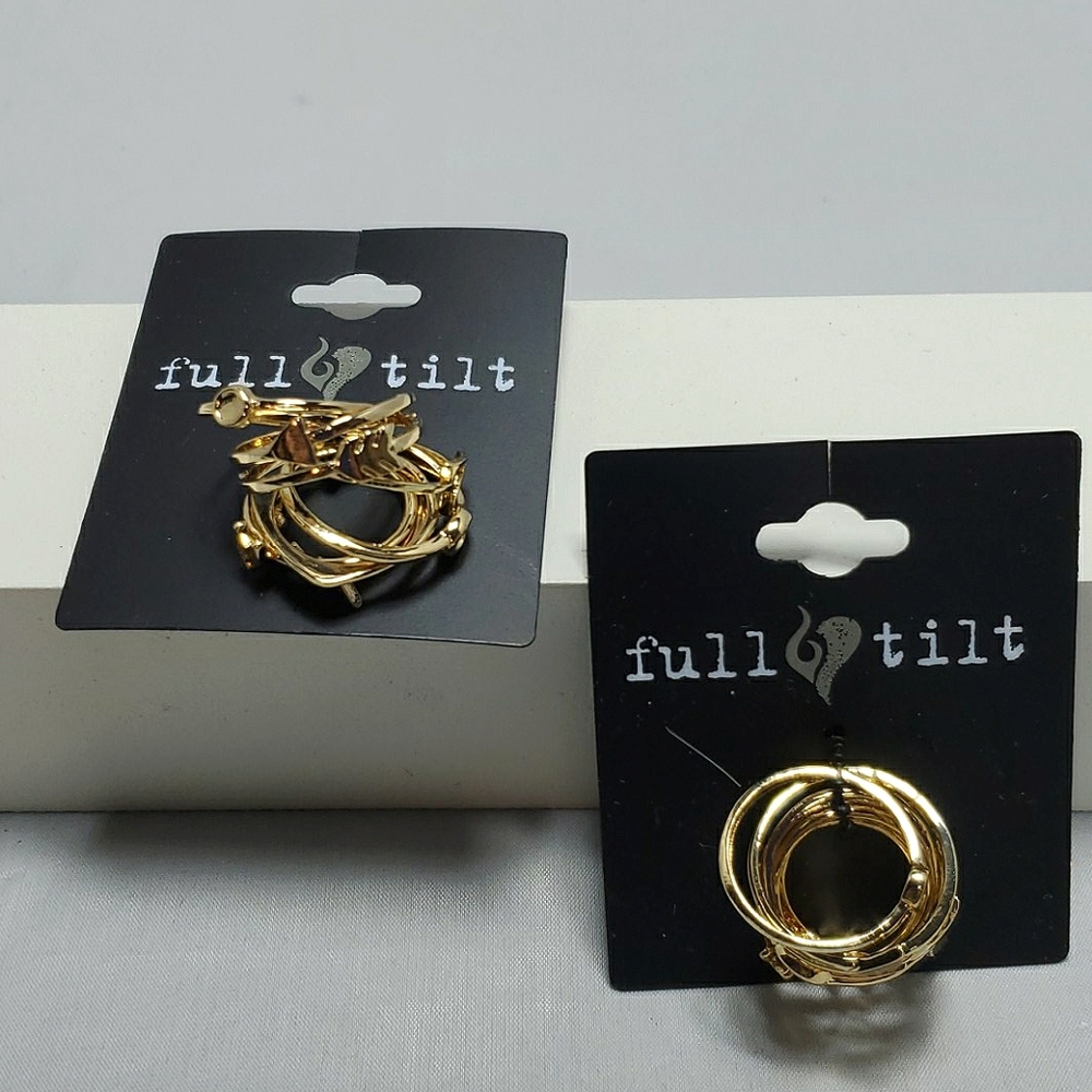 2 packs of geo midi ring set 7 on a card